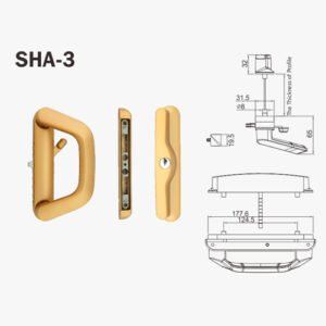Sliding Door Lock SHA-3 dimension