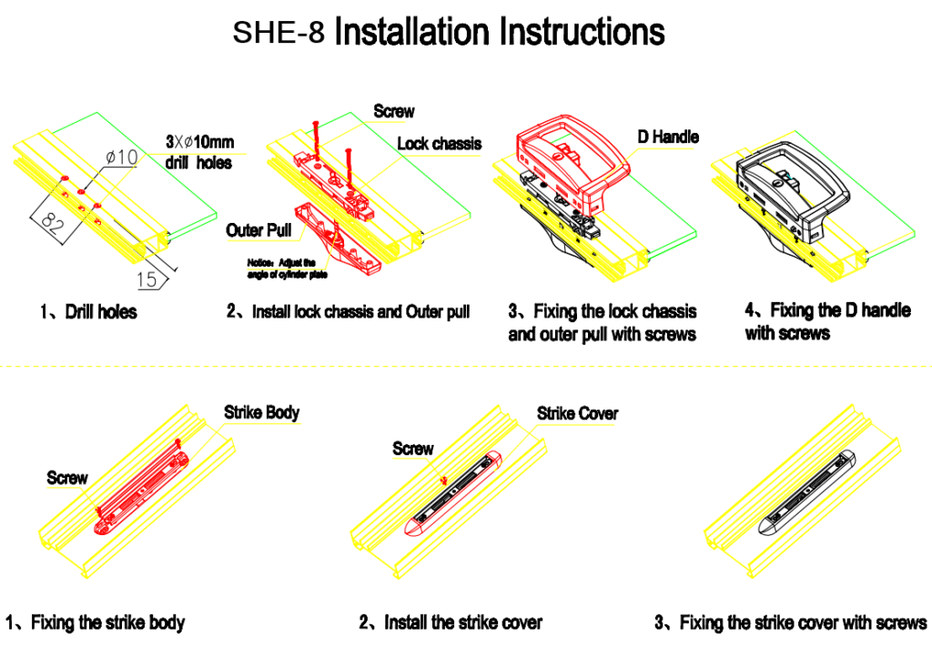 Sliding Door Lock SHE Installation Guide